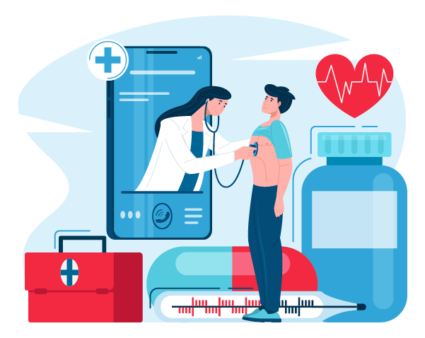 Ilustración de atención médica